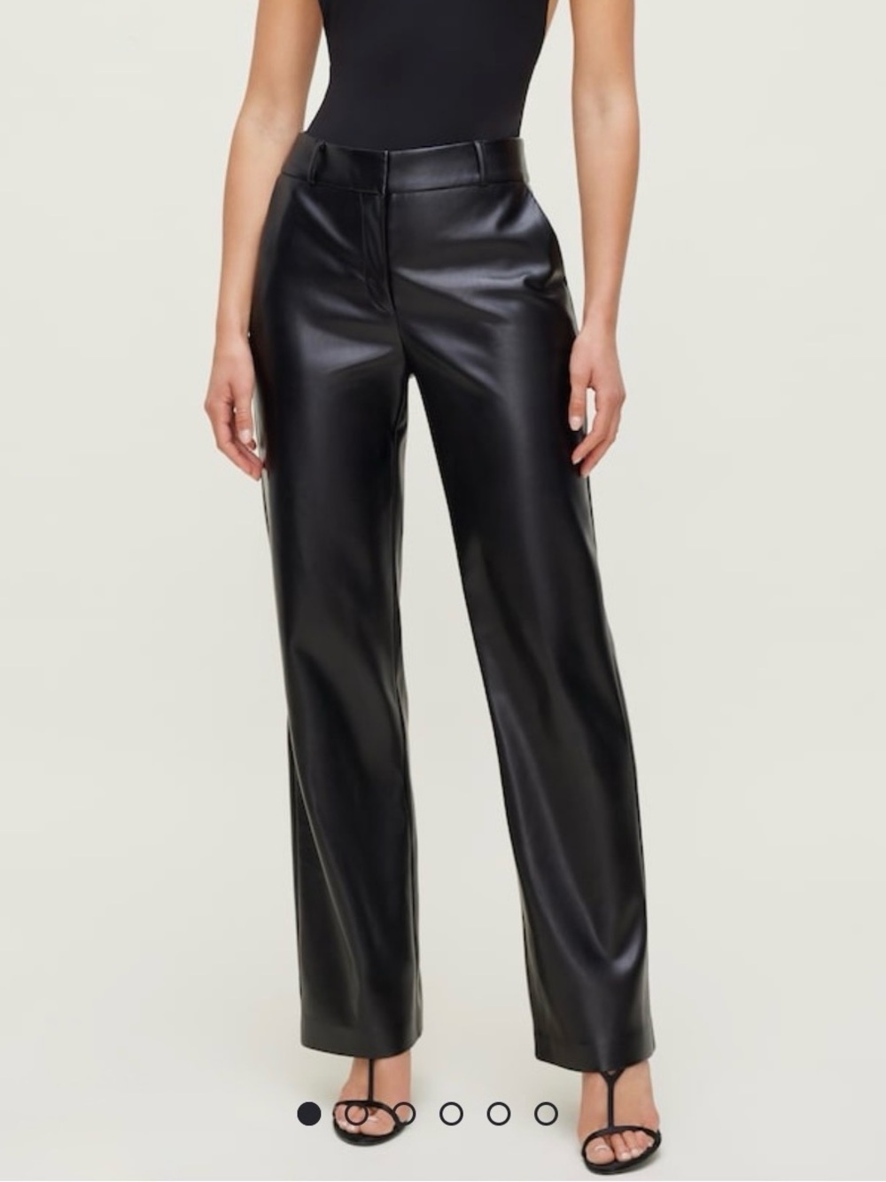 Dynamite Black Faux Leather Straight-Leg Pants